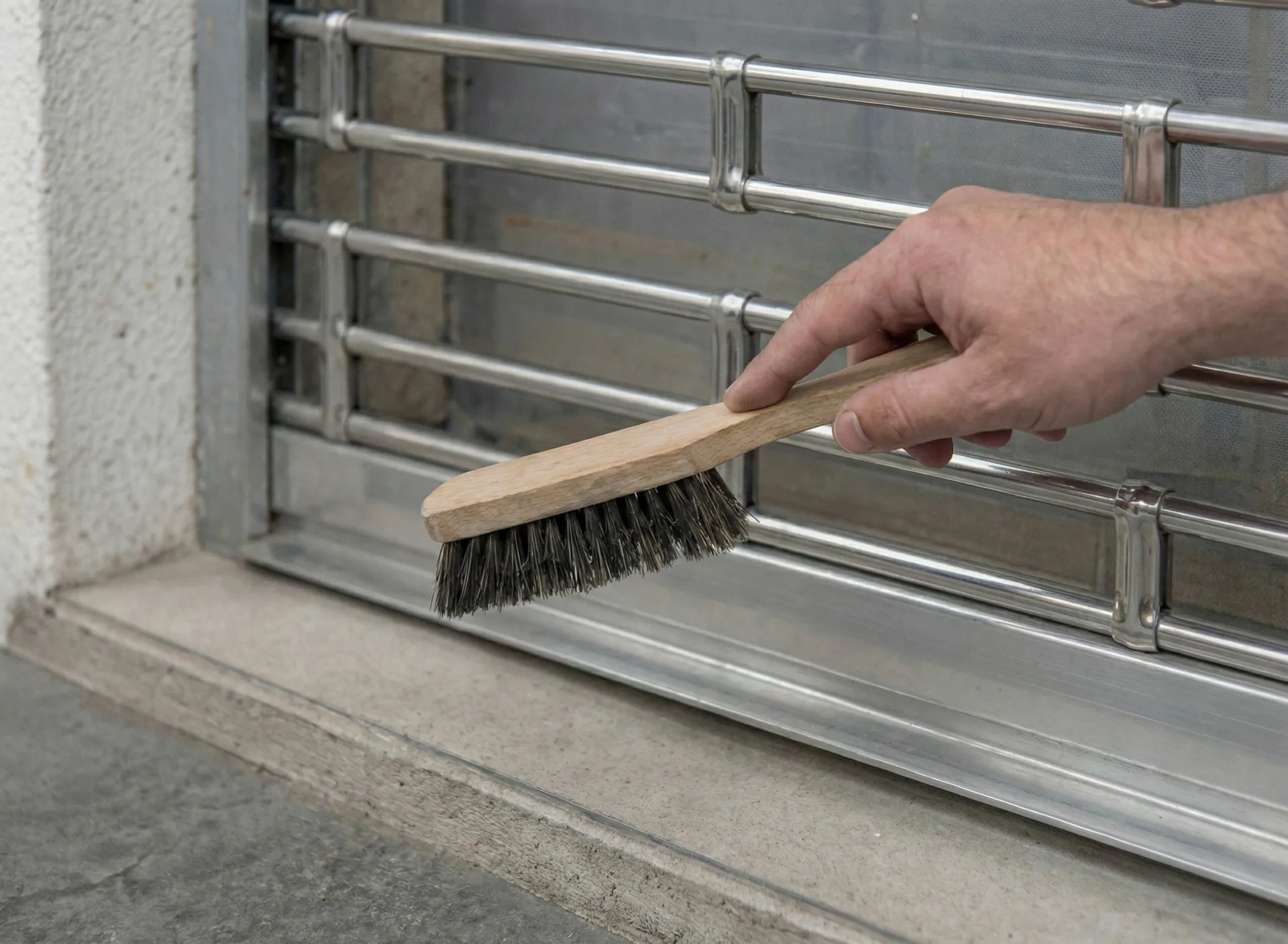 Nettoyage rails rideau metallique